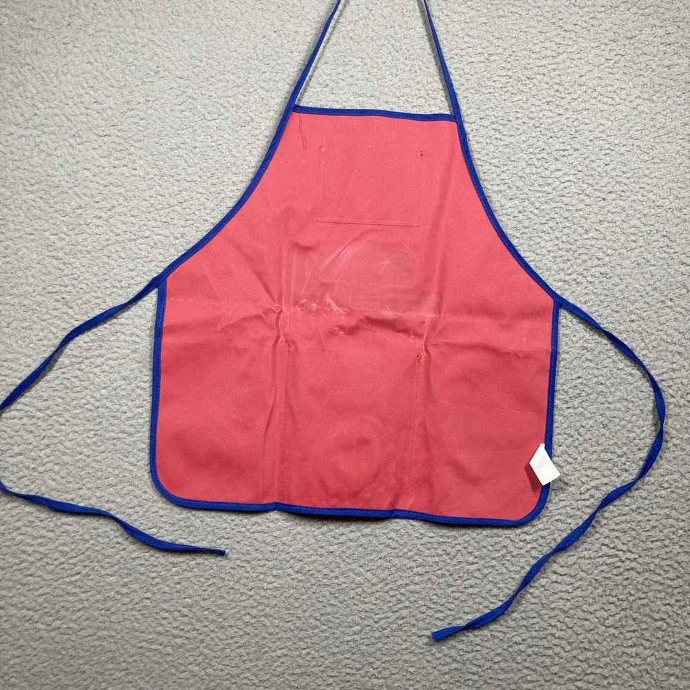 Lowe's Build and Grow Kid's Red Smock Project Apron w/ Patches Costume Cosplay